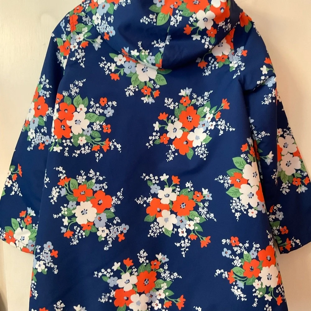 Gymboree Blue Floral Raincoat, Size L.
